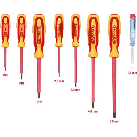 KS Tools ERGOTORQUE VDE Schraubendreher-Satz, PH+Schlitz, 8-tlg - 117.0550 (1/5)