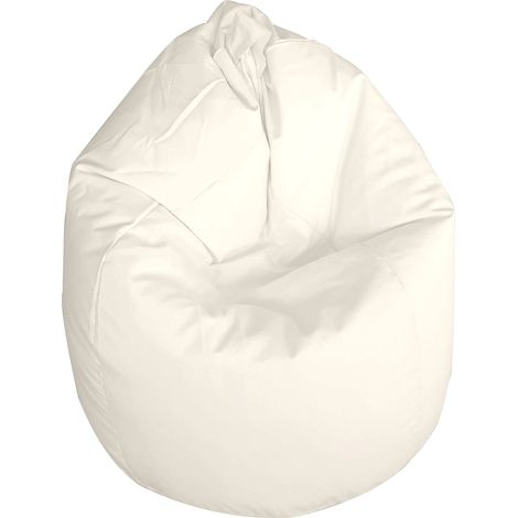 Poltrona Sacco Pouf in poliestere 70x110 cm Ariel Bianco