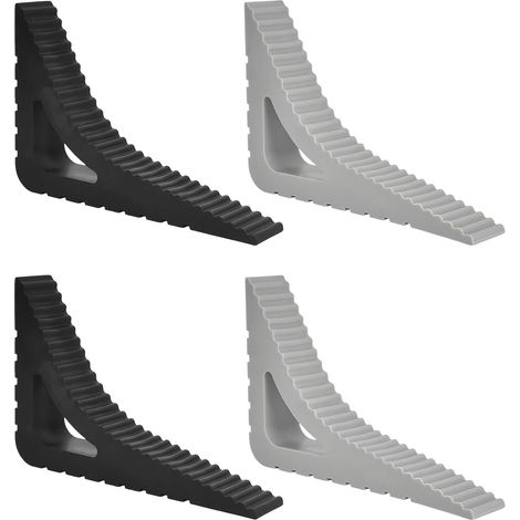 MIMOSON-4 Pièces Cale Porte Sol, Antidérapant Cale Porte Caoutchouc, Triangulaire Bloc Portes Securite Caoutchouc, Noir et Gris Arrêts de Portes, pour Maison, Bureau, Hôtel (1/5)