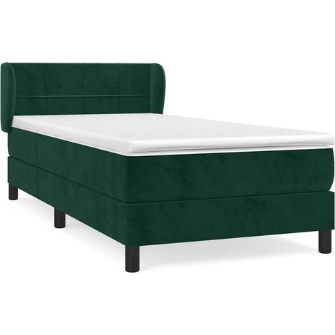 Maison Exclusive - Boxspringbett mit Matratze Dunkelgrün 90x190 c