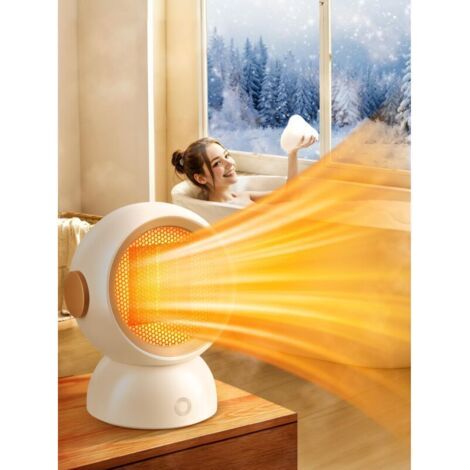 Chauffage D'appoint, 800W/1200W-2 Modes Radiateur Electrique, 28dB Ultra Silencieux Chauffage Soufflant, Portable Mini Chauffage Electrique, Protection Multiple Radiateur Soufflant Salle De Bain (1/4)