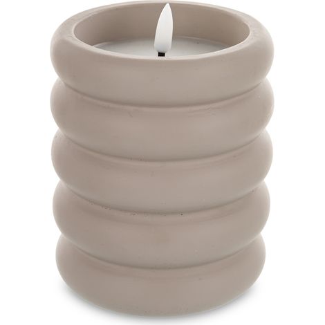 LED-Kerze mit Timer, beige, 13 x 11 x 11 cm (1/2)