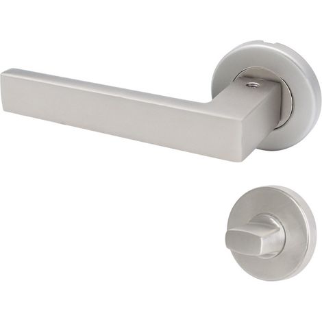 Poignées de Porte, Rosace Inox, Carré 7, Fermeture Condamnation, Fabrication Française (1/2)