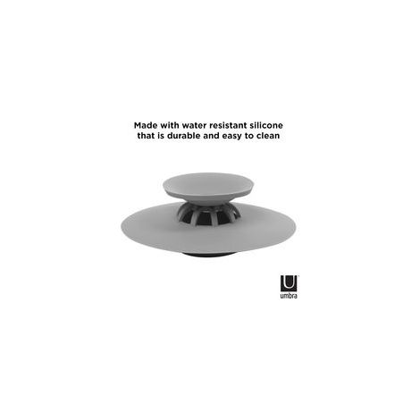 Tapón de desagüe flexible. Desagüe para bañera y ducha con recogedor de pelo, gris. - Crezuo