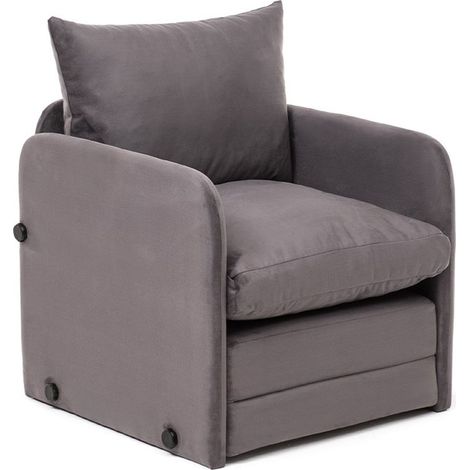Fauteuil convertible en tissu gris - Luz