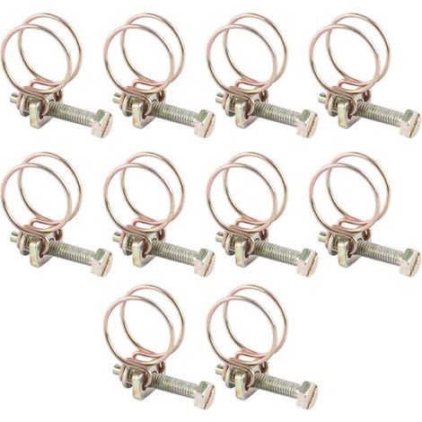 Colliers de serrage à double fil en acier inoxydable de 13 à 16 mm pour tuyau d'étang - Lot de 10 (1/5)