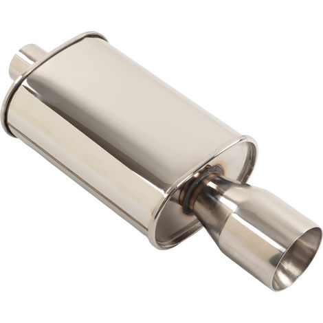 Silencieux d'échappement insonorisé en acier inoxydable, entrée de 63 mm (2,48 po), sortie de 101 mm (4 po), embout de tuyau d'échappement arrière ovale (1/5)