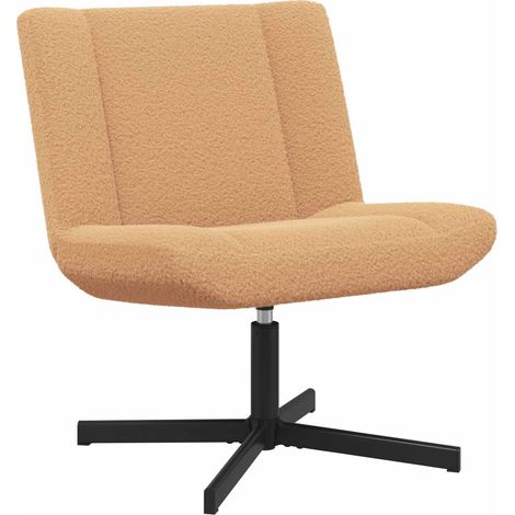 Drehstuhl Beige 63 x 75 x 76 cm Schafsleder