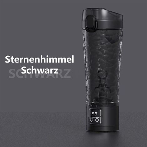 Automatischer elektrischer Mixer/Proteinpulver-Shaker, 700 ml, LCD-Bildschirm, einstellbare Geschwindigkeit, wasserdicht und stoßfest, schwarz.