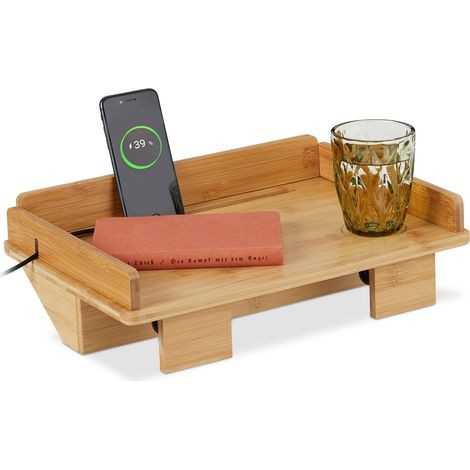 Bandeja de cama de bambu con soporte para tableta