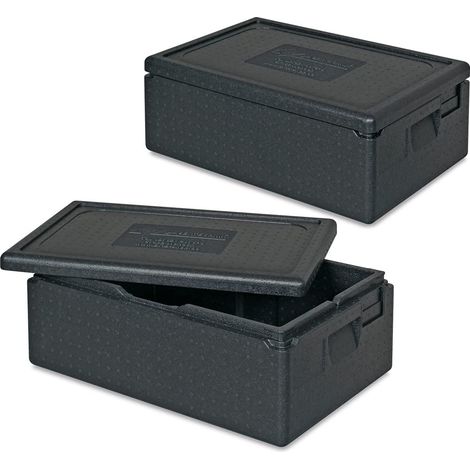 BRB Lot de 2 boîtes isothermes GN1/1 m avec couvercle - Dimensions : 600 x 400 x 230 mm - Anthracite - Capacité : 30 l - Poids : 0,85 kg