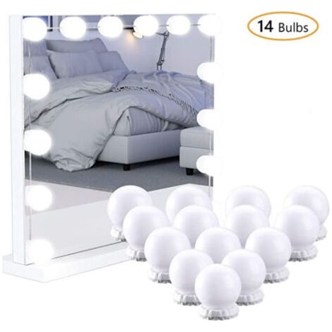 Lumière De Miroir Kit De 14 Ampoules Pour Coiffeuse Maquillage, Miroir Led Hollywood Dimmable, 3 Couleurs Et 10 Luminosité (1/5)