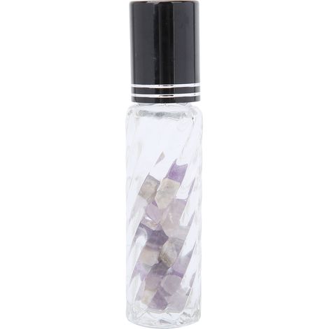 Bouteille rouleau 10ml huile essentielle améthyste, accessoire portable soins santé, flacon roll-on voyage violet. (1/5)