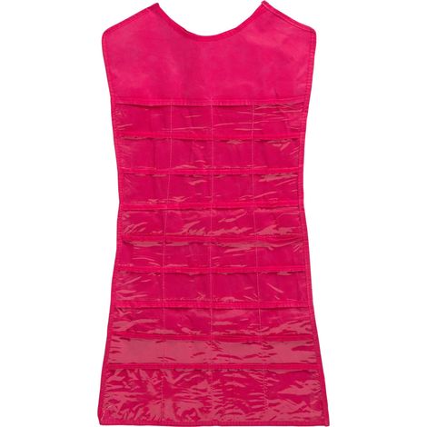 Premier Housewares Hot Pink Dress Design Jewellery Organizer/ 36 Pockets/ Pockets With Clear Plastic Fronts 18 Hooks Jewellery Stand/ Jewellery Holder 1 x 83 x 41 (1/5)