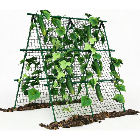 Tuteur A-Frame pour Plantes Grimpantes, Treillis Métal 120 cm, Vert (1/5)