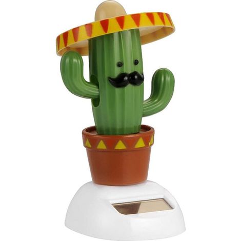 Décoration solaire voiture cactus dansant à tête oscillante, figurine décorative de tableau de bord (1/5)