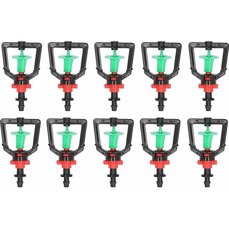 Lot de 20 micro-asperseurs rotatifs à 360 degrés, tuyau de goutte à goutte auto-réfractaire en forme de G, irrigation de jardin hydroponique, buses de brumisation pour serres (1/5)