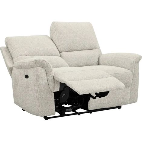 Canapé relax électrique 2 places en tissu doux beige – LEONIE (1/5)
