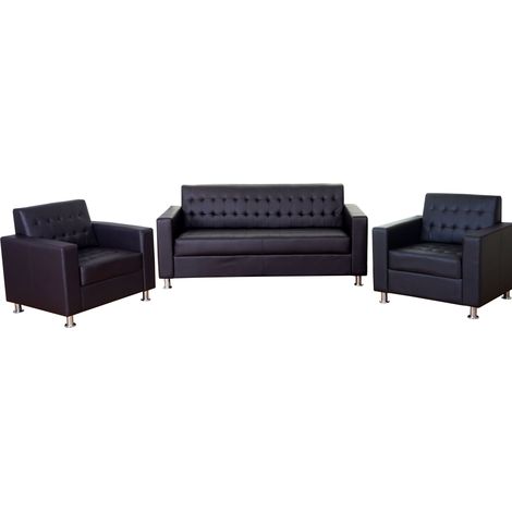 [NON UTILIZZATO] Salotto componibile club elegante Kunda T760 design moderno ecopelle composizione 3-1-1 marrone