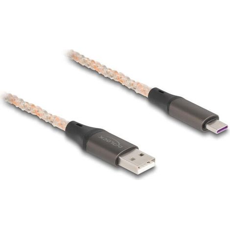 DELOCK Cable USB 2.0 tipo A para USB tipo C con iluminación RGB (1/2)