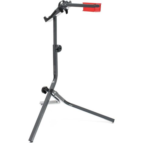 Wiltec – Pied d’atelier vélo hauteur réglable 95-105 cm – Support de montage 30 kg – Fixation avec sangle de serrage – Bac à outils intégré