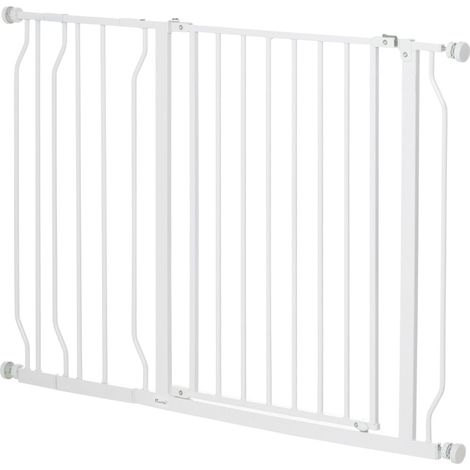 Cancelletto di sicurezza per cani estensibile 75-115 x 76 cm in acciaio e ABS bianco MODENUIT (1/4)