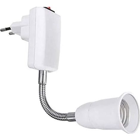 Douille E27 avec Interrupteur sans Fil, Base Blanche pour Ampoule LED E27, Flexible avec Bras, Douille Rapide pour Lampe de Cuisine (1/4)