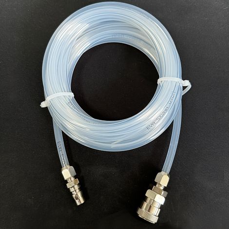 Tube flexible 5m/196,85 pouces, tuyau pneumatique, diamètre extérieur 8mm, diamètre intérieur 5mm, tuyau de compresseur d'air transparent et durable avec connecteur métallique, ne nécessite pas d'élec (1/5)