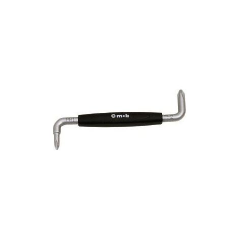 Tournevis coudé PH1 - PH2 double empreinte – Acier Chrome Vanadium – Manchon plastique – MOB