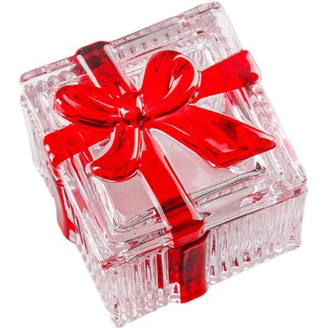 Bocal En Verre - Bocal À Bonbons Carré Avec Couvercle - Pour Biscuits Café Grains Épices Et Confiseries - Rouge - 1 Pièce (1/5)