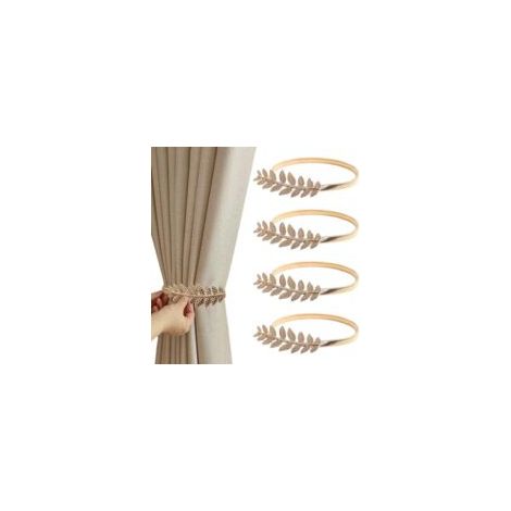 piezas de alzapaños para cortinas, correas ajustables de aleación para cortinas, clips para cortinas de ventana, cuerdas para cortinas para decoración de ventanas de hogar, oficina y hotel (hojas dora