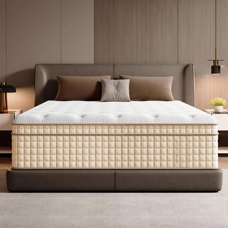 LANKOU 7-zone cold foam mattress, pocket spring core, orthopaedically medium firm, orthopaedic Öko-Tex certified. Independent beds, double quiet mattress