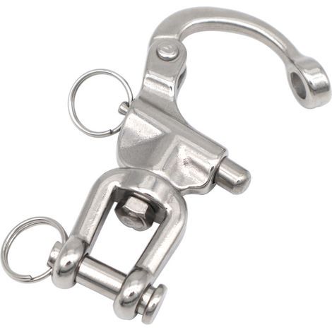 Two-part rotating spring hook, stainless steel shackle, quick-release spring hook (1/5)