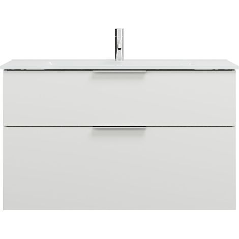 burgbad Eqio lavabo en verre avec meuble sous-lavabo, largeur