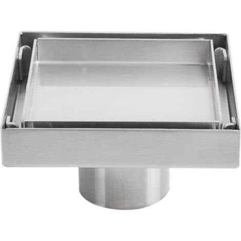Drain Strainer for Shower en Acier Inoxydable 304 et Cuivre, 10cm, Finition Lisse, Argent - Résistant à la Rouille et Durable (1/5)