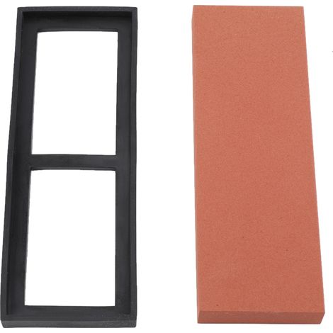 Pierre A Aiguiser 400 Grains - Outil Affutage Couteaux Cuisine - Base Antiderapante Incluse - Rouge - 1 Piece (1/5)