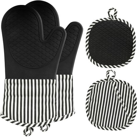 Guanti da forno in silicone, guanti da forno in silicone resistenti al calore fino a 230 °C, guanti da forno antiscivolo resistenti al calore per cucinare e grigliare