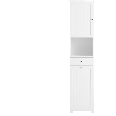 Bathroom column with laundry basket, drawer and adjustable shelf, storage cabinet for toilet (1/5)