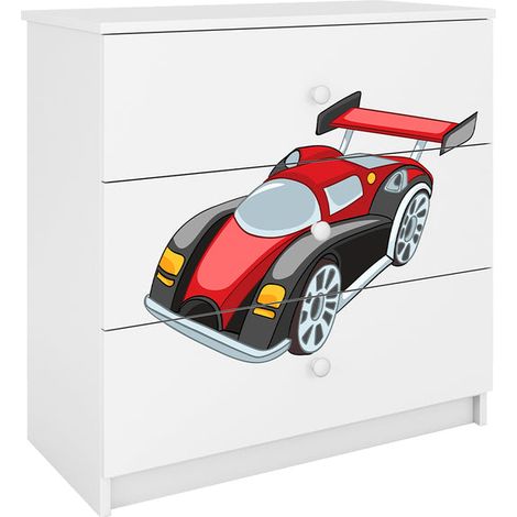 Kocot Kids Babydream 3 cassettiera Race Car - Bianco (1/5)
