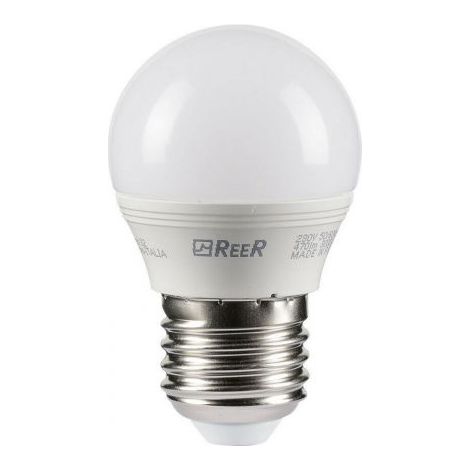 LAMPADA LAMPADINA LED SFERA PICCOLA OPACA BIANCA 5W 3000K 470LM E27 REER