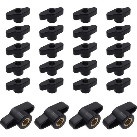 24 Pièces Ecrou Papillon M8 Molette de Serrage M8 3x1cm Mécaniques écrous à Ailettes M8 Poignée en Plastique Cuivre Noir pour équipements électroniques,Mobilier,Projets de Bricolage (1/5)