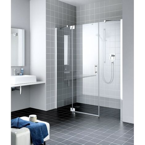 Kermi Porte battante Filia XP 1GL 1230x 2000 GAK : 1180-1218 SIHG verre trempé transparent Clean (1/5)