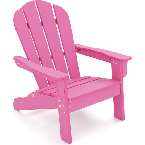 COSTWAY Kid’s Adirondack Chair All-Weather HDPE Toddler Lawn Chair-Pink (1/5)