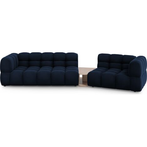 Canapé modulable droit 3 places en velours bleu roi (1/5)