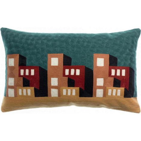 Coussin Décoratif Brodé Suri Multico Rectangulaire pour Salon ou Chambre 40 x 65 cm - PANGIVO