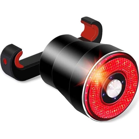 1 Luz trasera para bicicleta, detección de frenado, LED impermeable IP65, recargable por USB, señalización para ciclismo (1/5)
