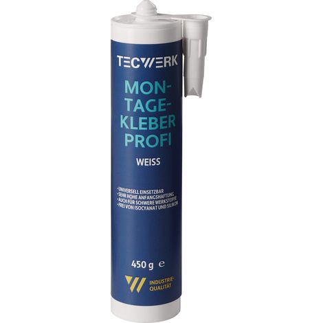 Adhesivo  de  montaje  Profesional  blanco  450g  Cartucho  TECWERK (1/2)