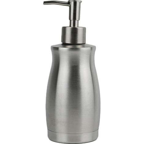 Dispensador manual de líquidos de acero inoxidable para jabón y loción, resistente a la corrosión, antideslizante para el baño. (1/5)