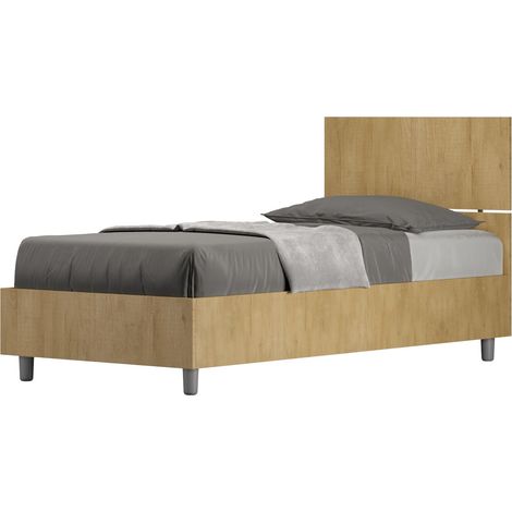 Letto Singolo 80x190 cm Senza Rete Demas Testata Dritta Quercia (1/5)