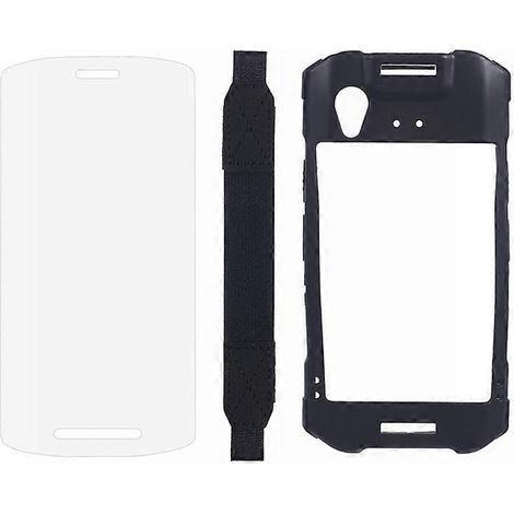 Compatible avec le lecteur de codes-barres Zebra TC21/TC26. Film de protection en verre trempé + dragonne + étui de protection. (1/5)